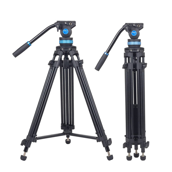 SIRUI Video Tripod Stativ SH15,Aluminium Travel Videostativ mit 360°Fluidkopf,155cm, Max Load 10KG N