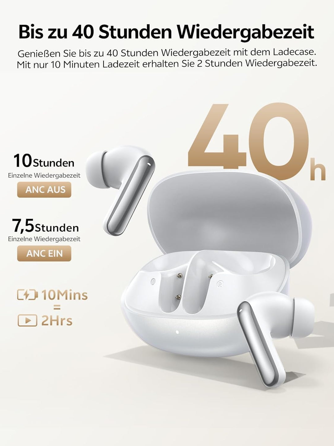 QCY Melobuds N20 In Ear Kopfhörer Bluetooth Noise Cancelling,Bluetooth kopfhörer mit -50dB Adaptive