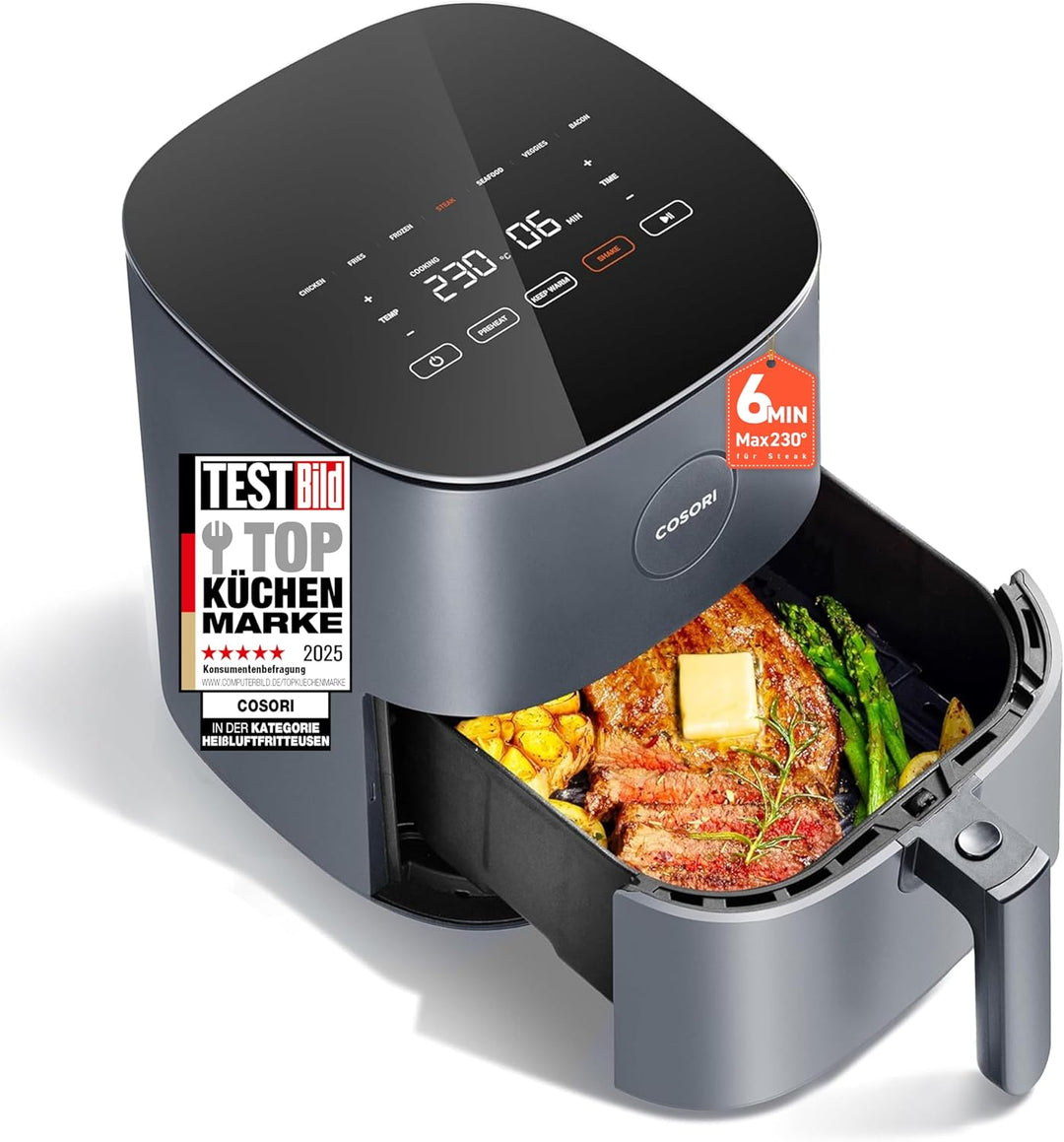 COSORI Airfryer, 7-in-1 Heissluftfritteuse 4,7 L, Max 230℃ & 55dB leise Heissluftfritteuse, 100+ Rez