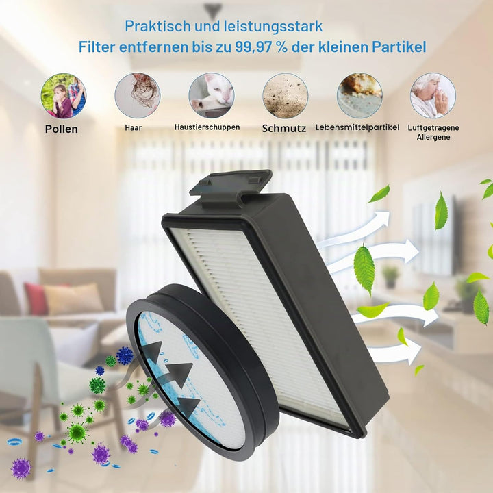 2 Stück HEPA Filter für Rowenta Powerline Extreme Cyclonic RH8021WB RH8037WA RH8055WA RH8133WA RH813