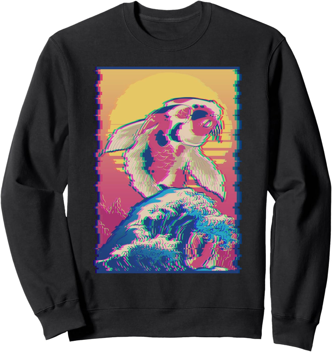 Japanese Koi Fisch Karpfen Great Wave Off Kanagawa Vaporwave Sweatshirt