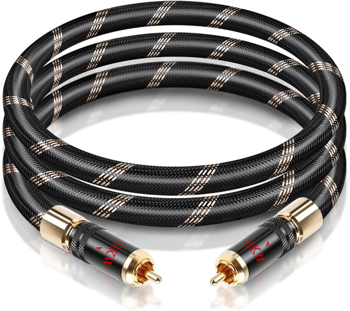 SKW Cinch RCA Digitales Koaxialkabel, S/PDIF RCA Subwoofer Kabel mit Selbstverriegelung Design, für