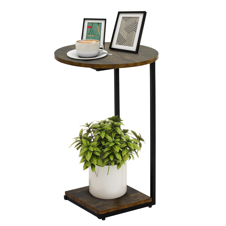 HDANI C-förmiger Beistelltisch Runder Couchtisch Sofatisch Nachttisch Nachttisch Laptoptisch,Sofatis