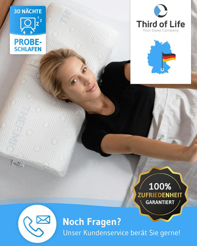 Kopfkissen 40x80 HADAR | Höhenverstellbar | Memory-Foam gegen Nackenschmerzen | Testsieger Nackenstü