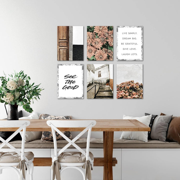 Novart Set Wandbilder - KEIN EXTRA RAMEN BENÖTIGT - Wohnzimmer Schlafzimmer - Bilder Modern Home - M