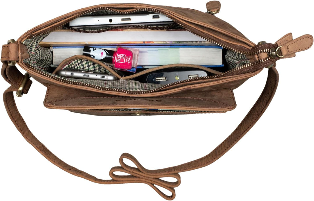 STILORD 'Tara' Kleine Handtasche Damen Crossbody Leder Elegante Umhängetasche für Frauen Ledertasche