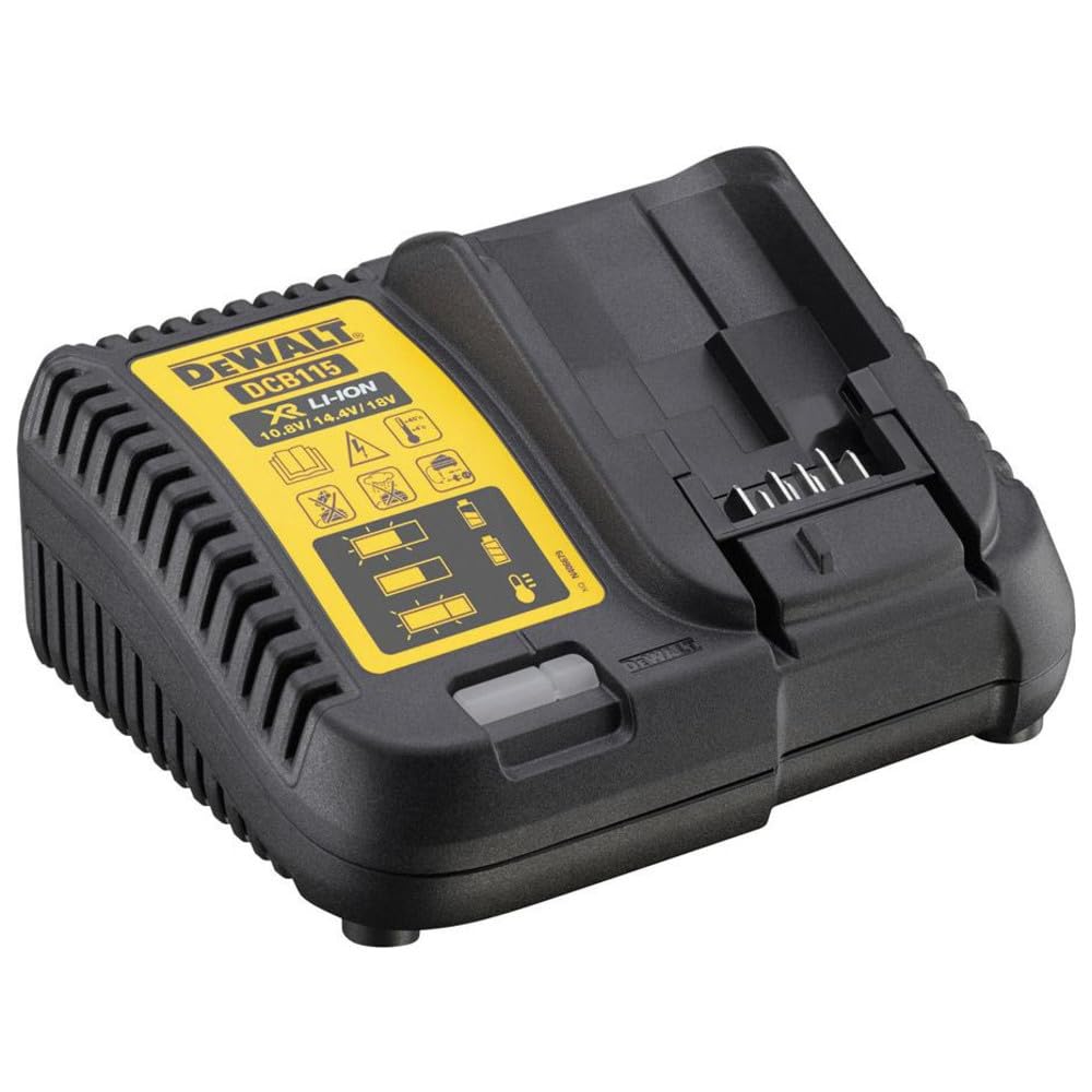 DeWalt Akku-Schnellladegerät/ Akkuladegerät (10,8- 18 Volt, Lädt Alle XR-Schiebe Akkus, Schonendes S