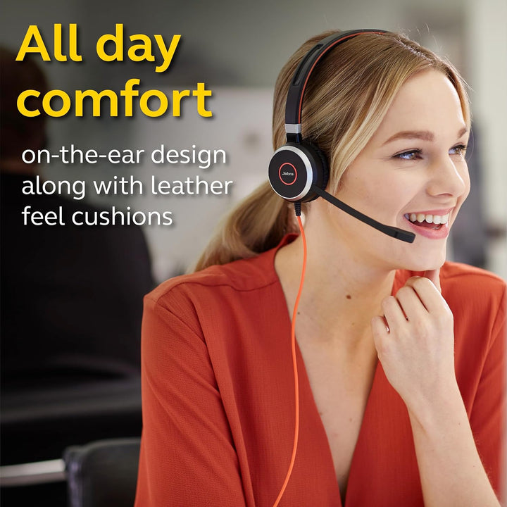 Jabra Evolve 40 MS Mono Headset - Microsoft zertifizierte Kopfhörer für VoIP Softphone mit passivem