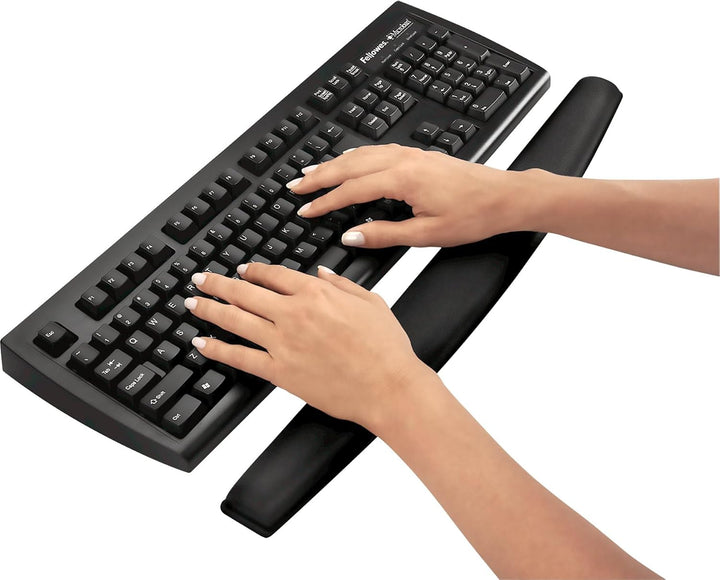 Fellowes Handgelenkauflage für die Tastatur, gefüllt mit Memory Foam Schaumstoff, mit weichem Stoffb