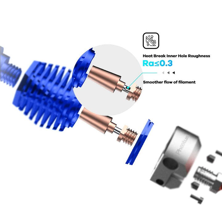 Bis zu 500 ℃ hitzebeständige Ganzmetall-Dragonfly Hotend BMO aus Bimetall, hitzebeständige Kupferdüs