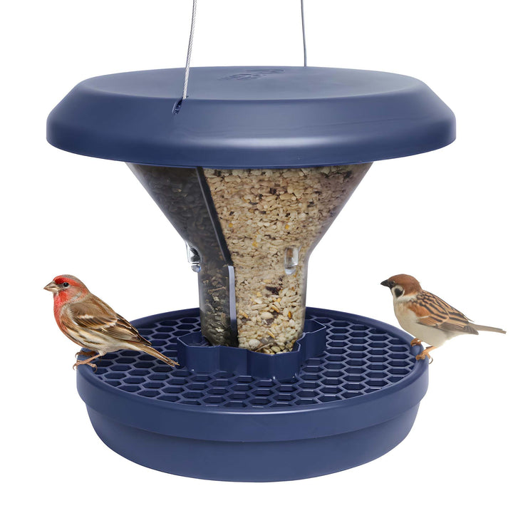 SWISSINNO Vogelfutterhaus zum Aufhängen – Davos SMART Birds - Vogelfutterspender mit Auffangschale -