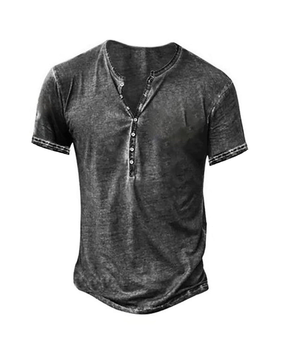 Hemd Herren Langarm/Kurzarm Henley Shirt Männer Freizeithemd Vintage Casual Leicht Baumwolle Slim Fi