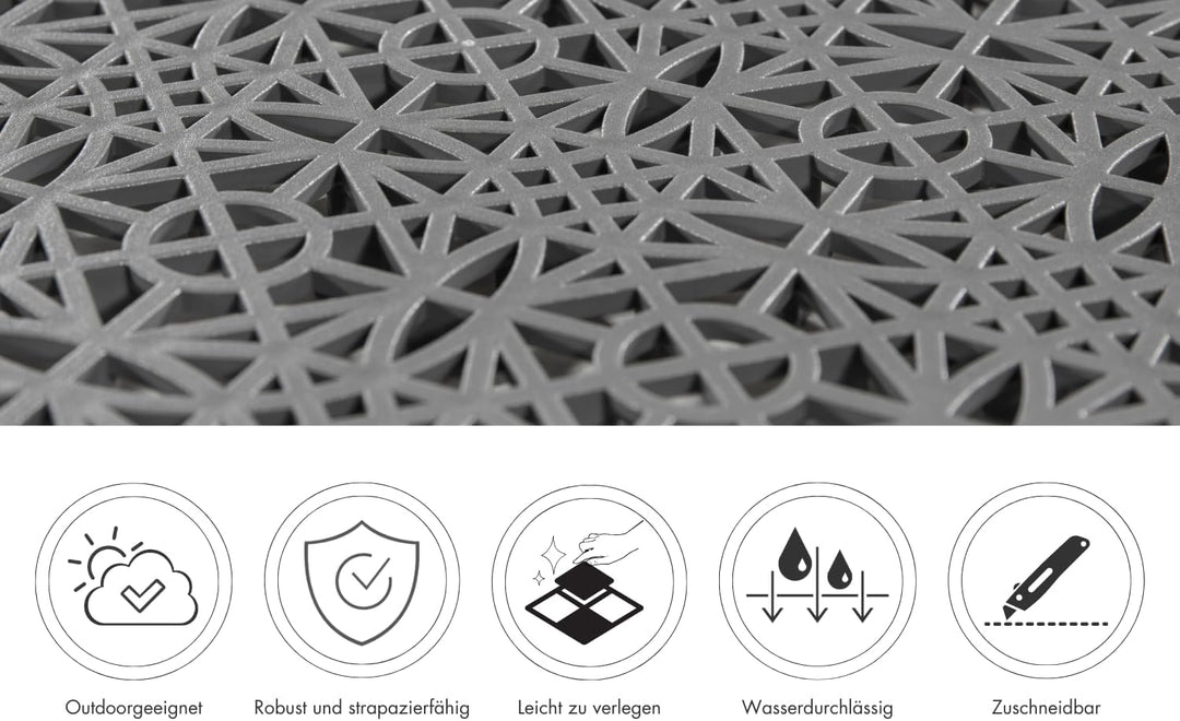 andiamo Terra Sol Terassenfliesen Klicksystem - Kunststoffplatten Aussenbereich für Balkon - Terasse