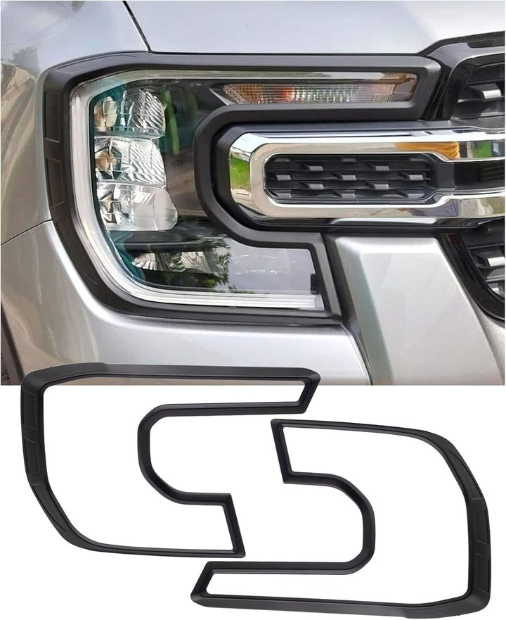 JHCHAN Scheinwerferabdeckungen für Ford Ranger 2023-2024 T9 Wildtrak Raptor Wildtrak X Limited Plati