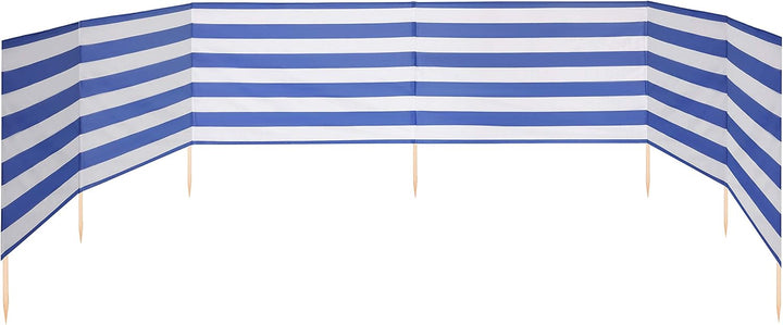 Ladeheid Windschutz Strand Sichtschutz mit Holzstab praktisches Strand Zubehör LAEX001 15 m Streifen