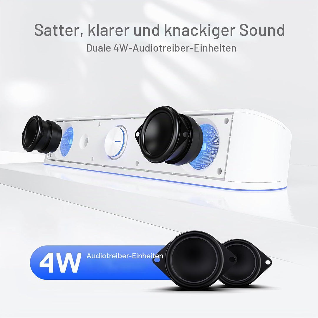 Redragon GS560 Adiemus RGB Desktop-Soundbar, 2.0-Kanal-Computerlautsprecher mit dynamischer Lichtlei