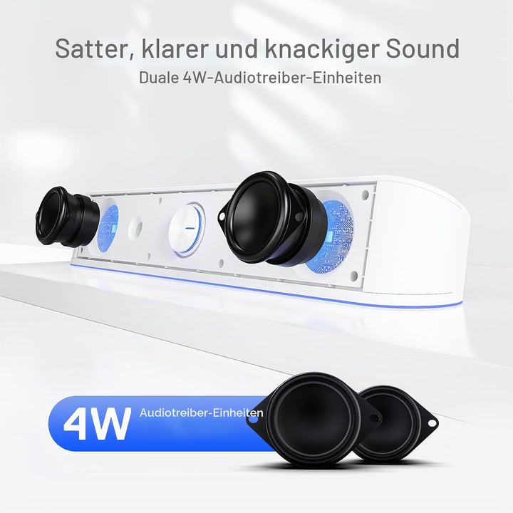 Redragon GS560 Adiemus RGB Desktop-Soundbar, 2.0-Kanal-Computerlautsprecher mit dynamischer Lichtlei
