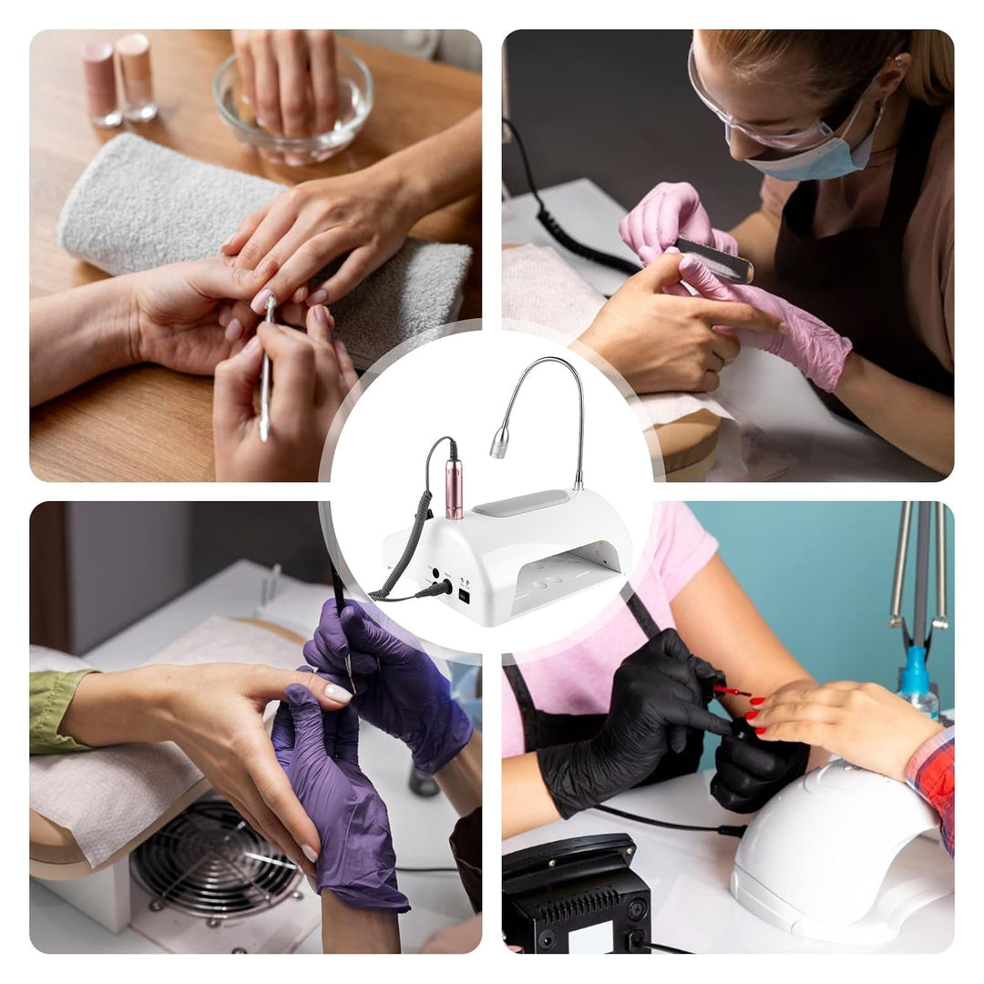 Elektrischer Nagelfräser, 5 in 1 Professionell Elektrischen Nagelbohrmaschine mit 360° Rotatable LED