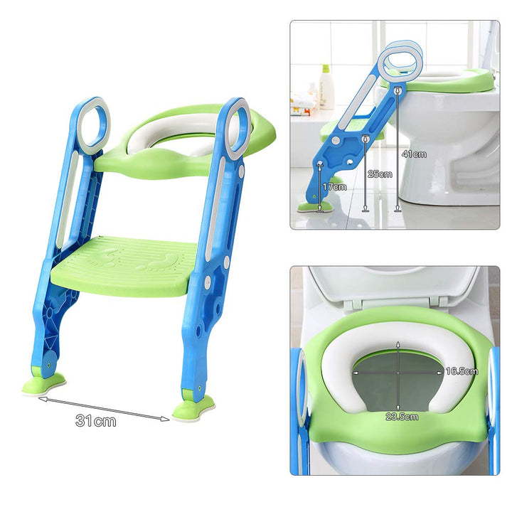 Toilettensitz kinder mit treppe, Faltbar Toilettentrainer Stabilen Rutschfesten, Kinder WC Sitz mit