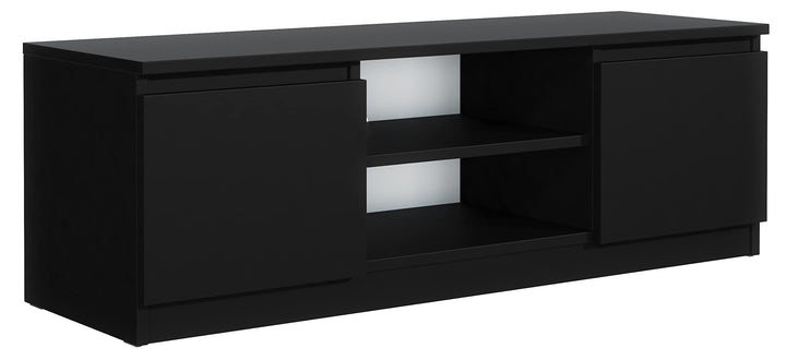 meble masztalerz TV Schrank Schwarz Matt mit 2 Ablagen und 2 Türen, 120 cm, Lowboard, Stehender RTV