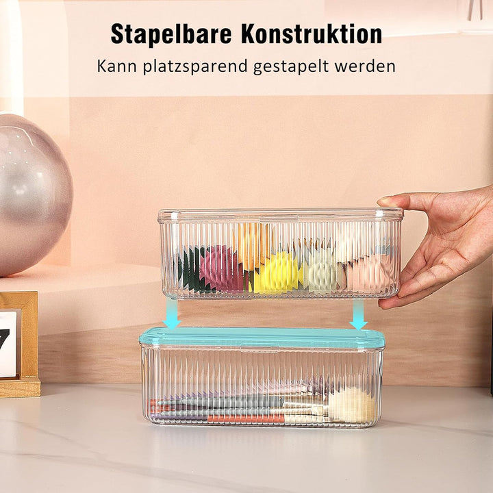 JessLab Makeup Pinselhalter Organizer, Klarer Schmink-Schwamm Behälter, Kosmetik-Aufbewahrung mit De