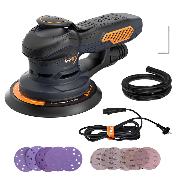 MAXXT Bürstenlos Orbital-Schleifer für 6-Zoll-Papiere, Elektro-Random-Orbital-Schleifer mit 10000 U/