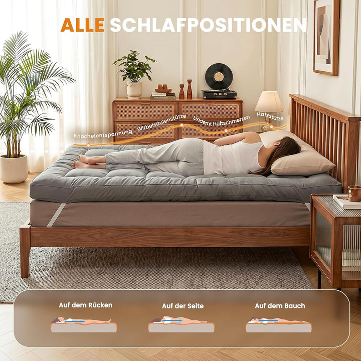 Wowttrelax Matratzenauflage 140 x 200 cm, Stärke 8 cm | Hoch atmungsaktiv, ohne lästigen Wärmestau E