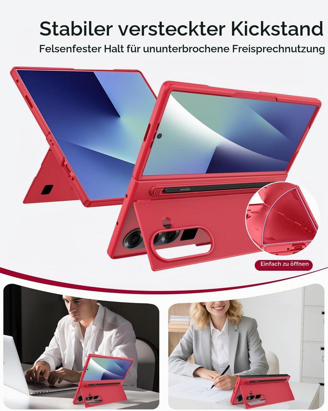 Miimall Kompatibel mit Samsung Galaxy Z Fold 7 Hülle mit S-Pen &amp; Stifthalter, [HD Displayschutz] Ult