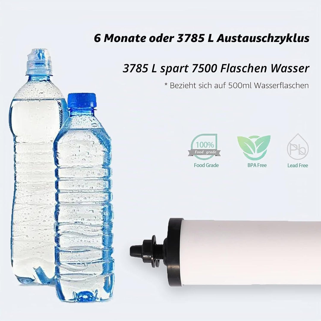 HUINING Kerze aus Keramik mit Aktivkohle für Arbeitsplatte, Schwerkraft-Wasserfiltersystem, Haushalt