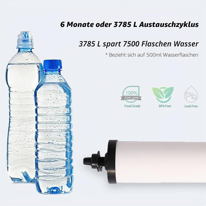 HUINING Kerze aus Keramik mit Aktivkohle für Arbeitsplatte, Schwerkraft-Wasserfiltersystem, Haushalt