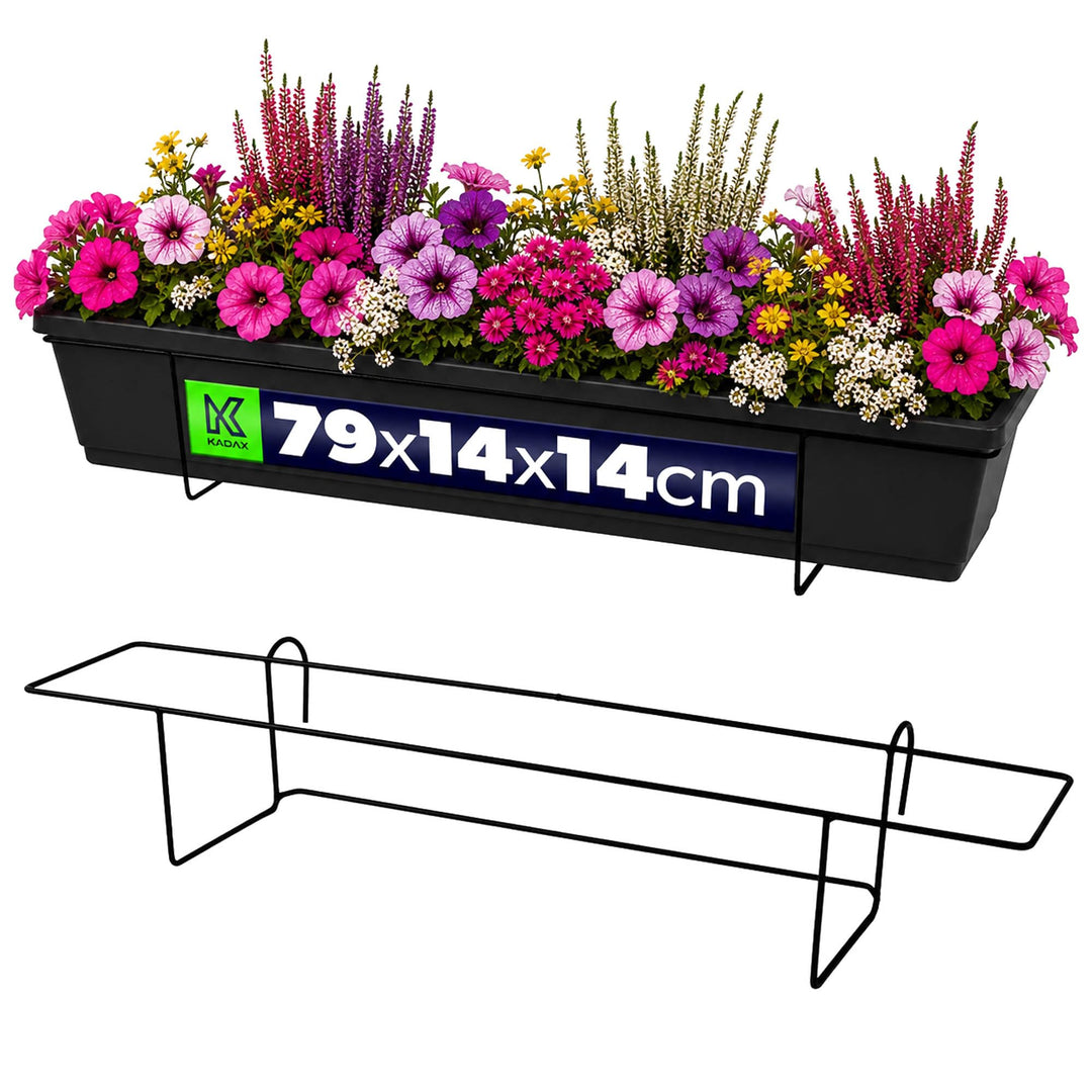 KADAX Blumentopfhalter, hängend, für Geländer, Balkon, Terrasse, Blumenkasten, Innen und Aussen, Pfl