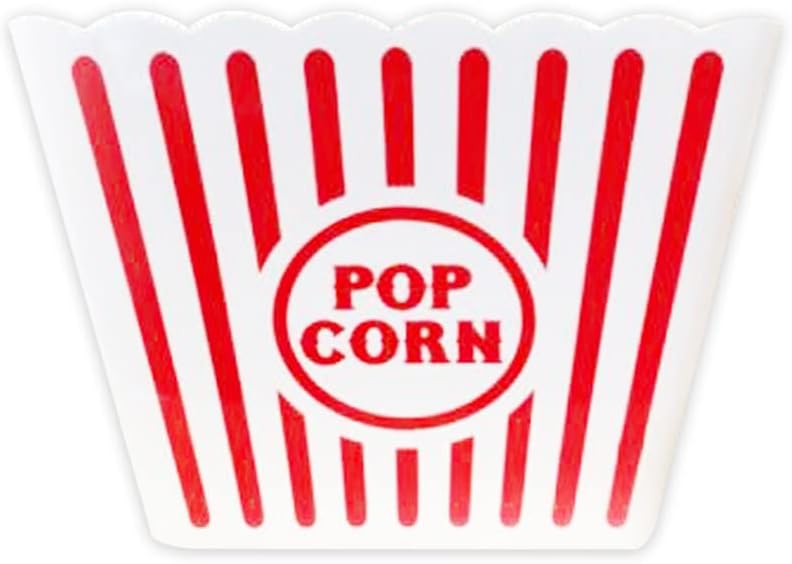 Novelty Place Kunststoff rot &amp; weiss gestreiften klassischen Popcornbehälter für Movie Night - 8 "Qu