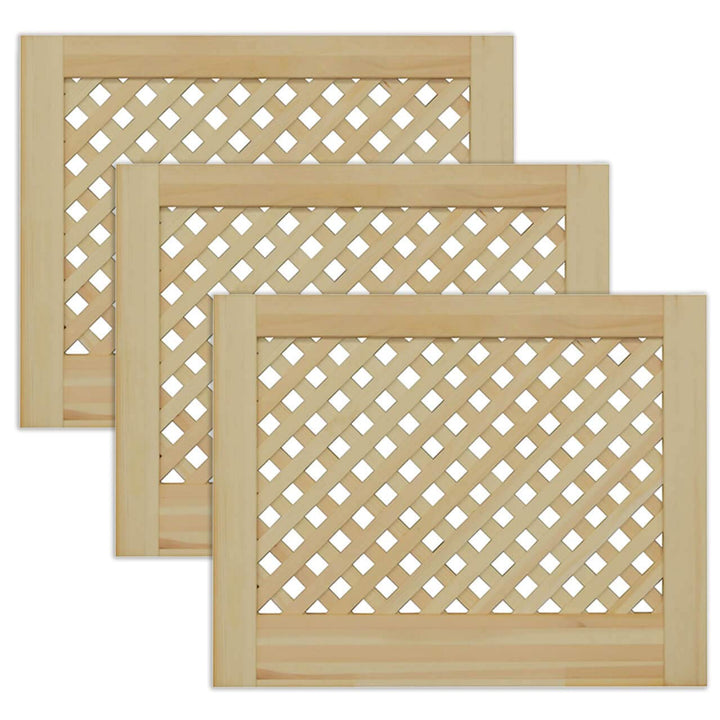 Gittertür Holztür natur 39,5 x 49,4 cm Schranktür Raumteiler Schiebetür für Regale, Schränke, Möbel