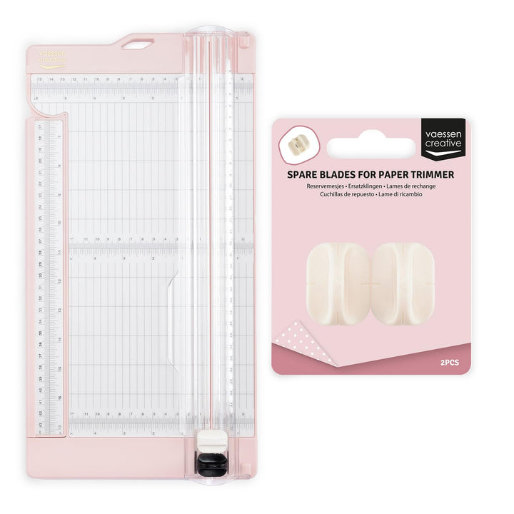 Vaessen Creative Papierschneider mit Falzbrett - Rosa - 15,2 x 30,5 cm - 2-in-1 Schneidemaschine für