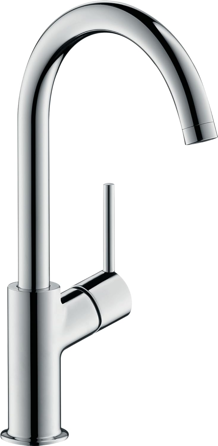 hansgrohe Wasserhahn Talis (Armatur mit Auslauf Höhe 210mm und Push-Open Ablaufgarnitur) Chrom