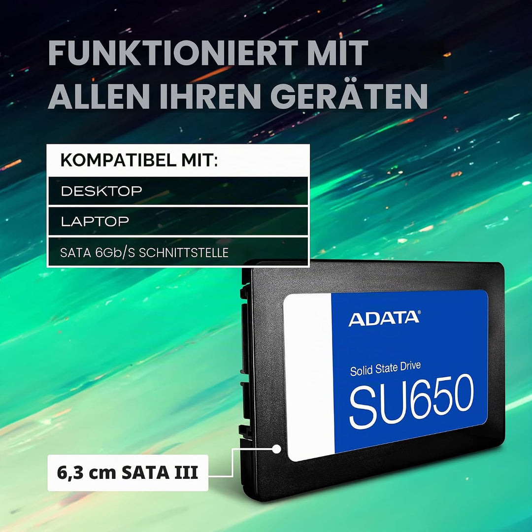 ADATA ASU650SS-512GT-R internal solid State Drive 2.5 512 GB Serial ATA III 3D NAND