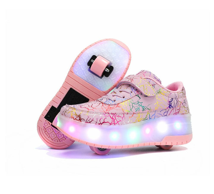 HUSKSWARE Rollschuhe Schuhe Jungen Mädchen Mit 4 Rollen Skateboardschuhe, verstellbar Jugend Schuhe