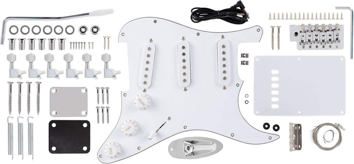 Rocktile DIY Strat Bausatz E-Gitarre - "Do-it-yourself" Bausatz Strat-Style - Korpus: Paulownia - Ha