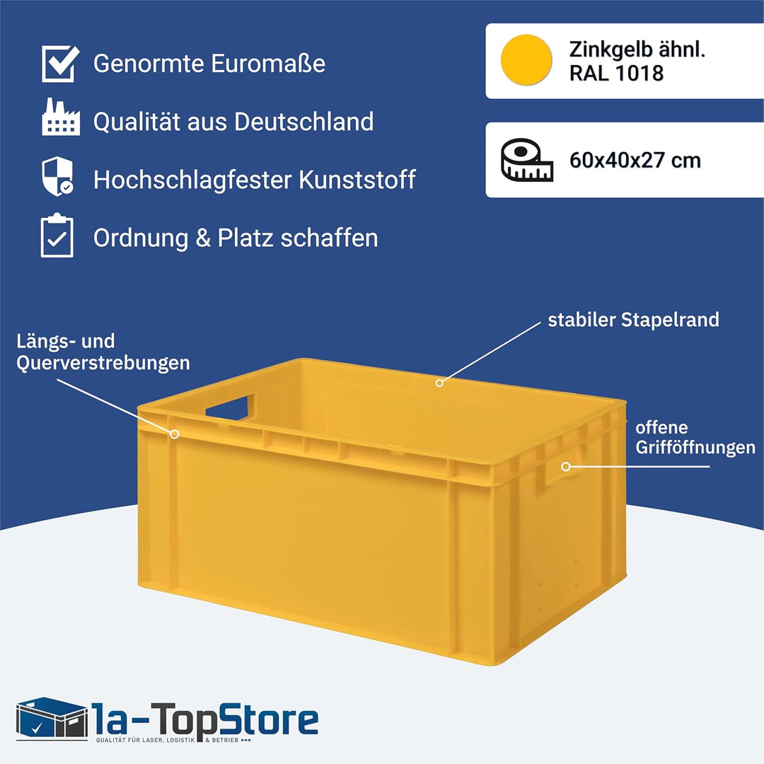 1a-TopStore Eurobehälter | Stapelkiste | Lagerbehälter | Kunststoff- und Transportbox | über 23 Grös