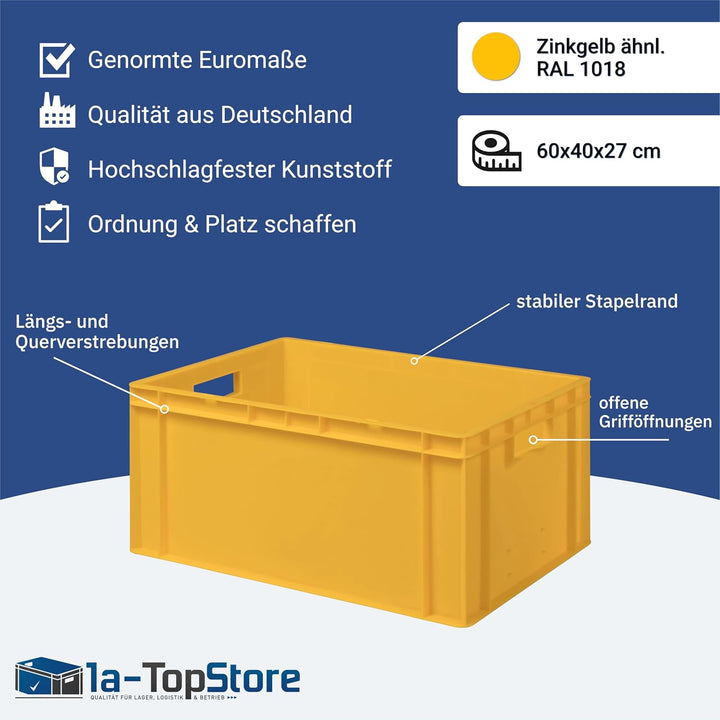 1a-TopStore Eurobehälter | Stapelkiste | Lagerbehälter | Kunststoff- und Transportbox | über 23 Grös