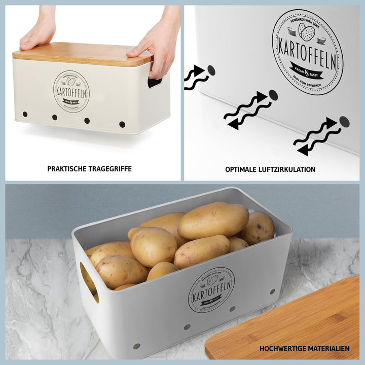 Dimono® Gemüse Aufbewahrungsboxen 3er Set; Vorratsdose Frischhaltedose Lebensmittel-Box; hält Gemüse