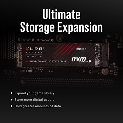 PNY XLR8 CS3140 4TB M.2 NVMe Gen4 x4 interne Solid State Drive (SSD) - M280CS3140-4TB-RB SSD 4TB, SS