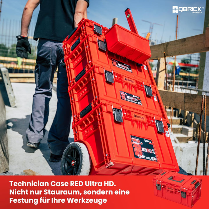 QBRICK SYSTEM Werkzeugkoffer Werkzeugkasten Leer Werkzeugkiste PRIME RED Ultra HD Rot 570 x 340 x 29