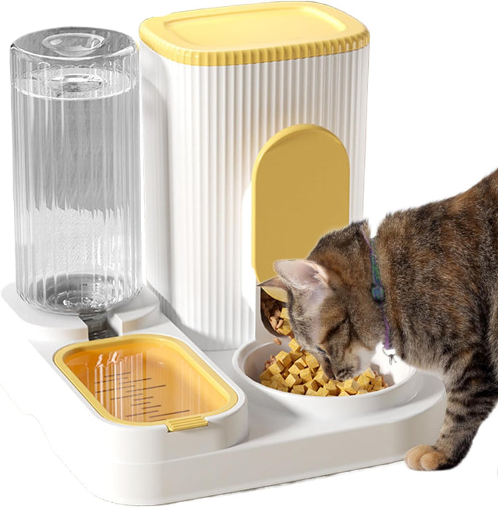 Automatischer Futterspender für Katzen und Welpen, Trockenfutter und Wasserspender, grosse Kapazität