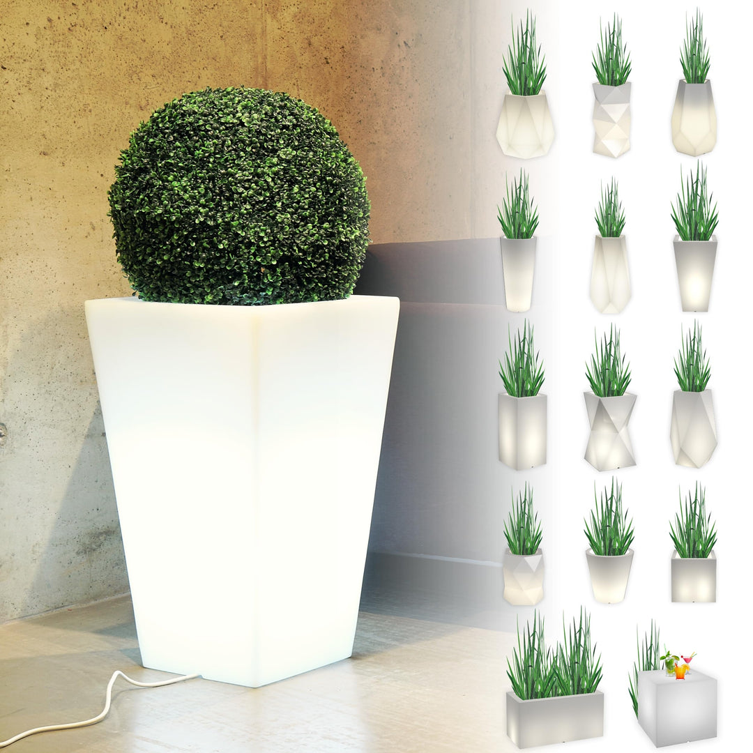 Monumo Leuchtender Blumentopf Gross 70 cm x 41 cm x 41 cm | geeignet für Haus, Büro, Garten, Patio,