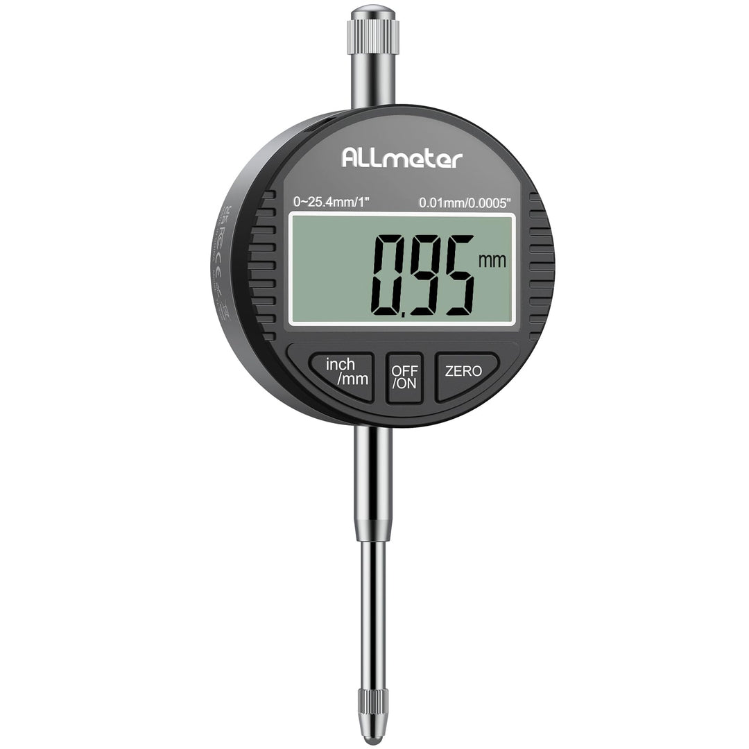 ALLmeter Digitale Messuhr 0,01 mm / 0,0005'', Präzise Messuhr Digital mit LCD-Display, Messbereich 0