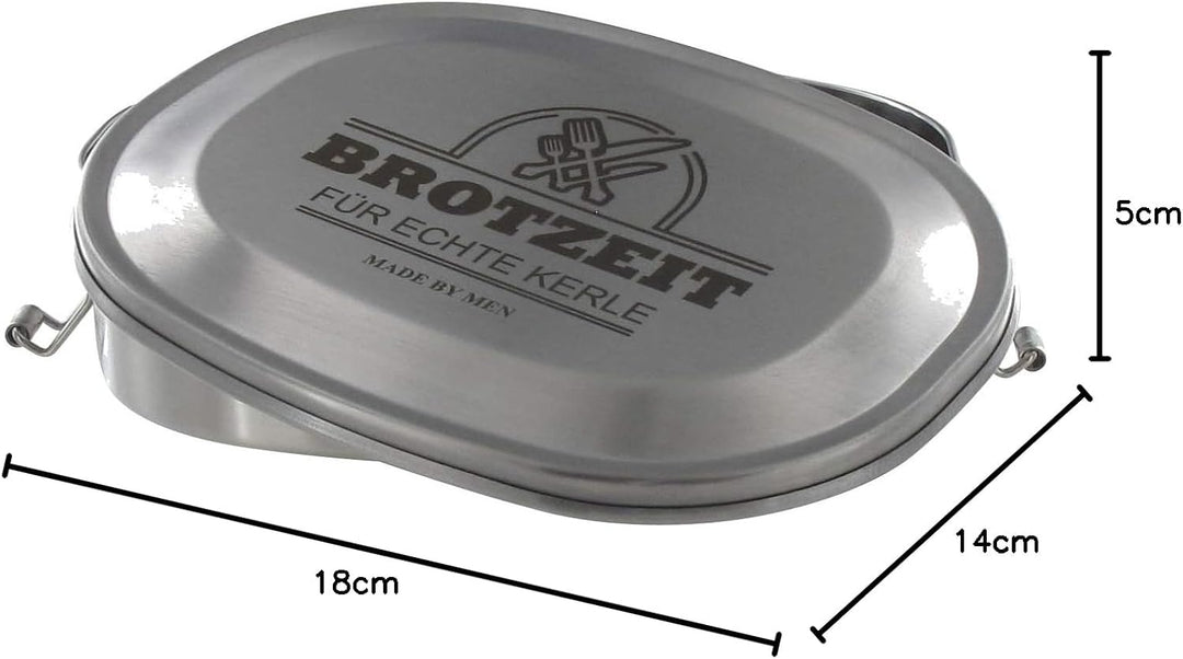 Vesperdose Brotzeitdose Jausendose aus Edelstahl mit Gravur Brotzeit für echte Kerle - Geschenkidee