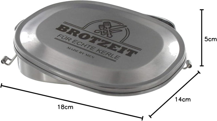 Vesperdose Brotzeitdose Jausendose aus Edelstahl mit Gravur Brotzeit für echte Kerle - Geschenkidee