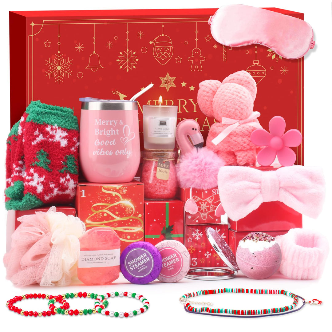 Adventskalender für Frauen 2025 - Weihnachtskalender mit Beauty-Produkten, Schmuck, Accessoires - Pe