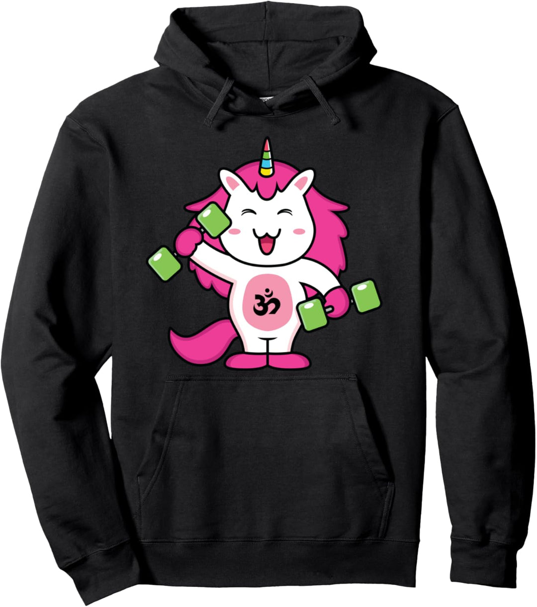 Yoga Gewichte Workout Cute Unicorn - Yoga Lovers Pullover Hoodie